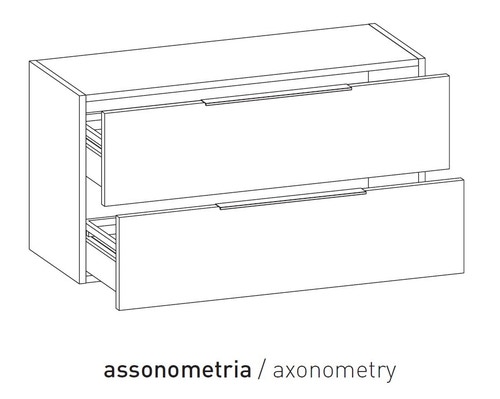 Immagine di Flaminia BOX base sospesa, 2 cassetti, L.95 P.37 H.50 cm, con top, finitura oj bianco BX432+BXPR38OJB