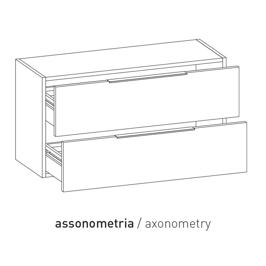 Immagine di Flaminia BOX base sospesa, 2 cassetti, L.95 P.37 H.50 cm, con top, finitura oj bianco BX432+BXPR38OJB