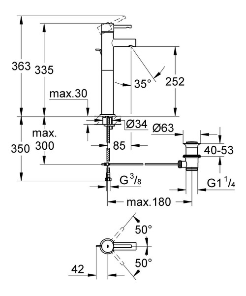 Miscelatore monocomando 
per lavabo