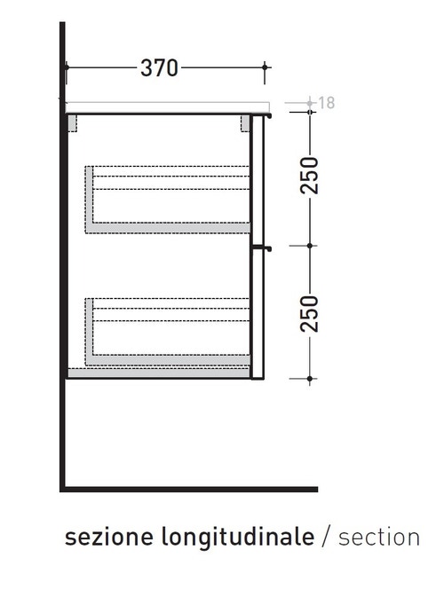 Immagine di Flaminia BOX base sospesa, 2 cassetti, L.95 P.37 H.50 cm, con top, finitura oj bianco BX432+BXPR38OJB