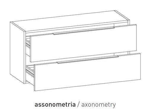 Immagine di Flaminia BOX base sospesa, 2 cassetti, L.105 P.37 H.50 cm, con top, finitura oj canapa BX436+BXPR38OJC