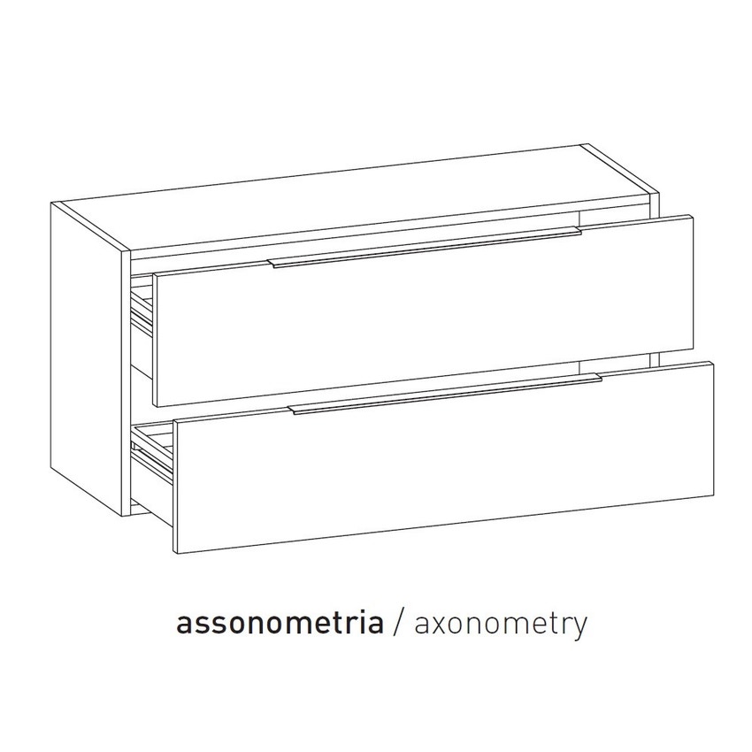 Immagine di Flaminia BOX base sospesa, 2 cassetti, L.105 P.37 H.50 cm, con top, finitura oj canapa BX436+BXPR38OJC