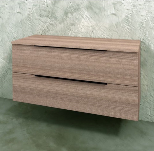 Immagine di Flaminia BOX base sospesa, 2 cassetti, L.105 P.37 H.50 cm, con top, finitura oj canapa BX436+BXPR38OJC