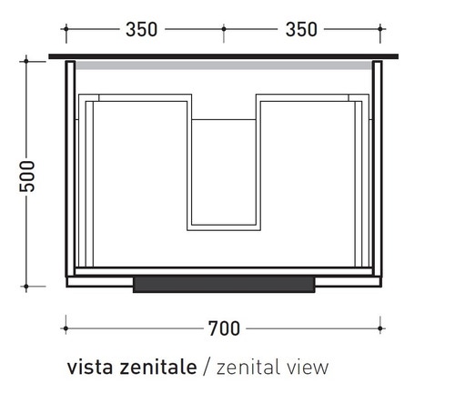 Immagine di Flaminia BOX base portalavabo sospesa, 1 cassetto, L.105 P.50 H.25 cm, con top e foro per lavabo da appoggio, finitura oj canapa BX969+BXPR51OJC
