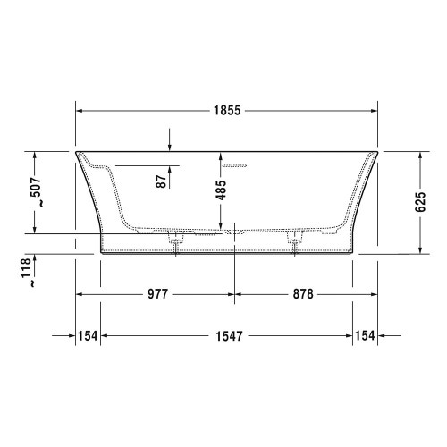 Immagine di Duravit CAPE COD vasca idromassaggio freestanding ovale autoportante con carenatura ad aria, colore bianco finitura opaco 760330000AS0000