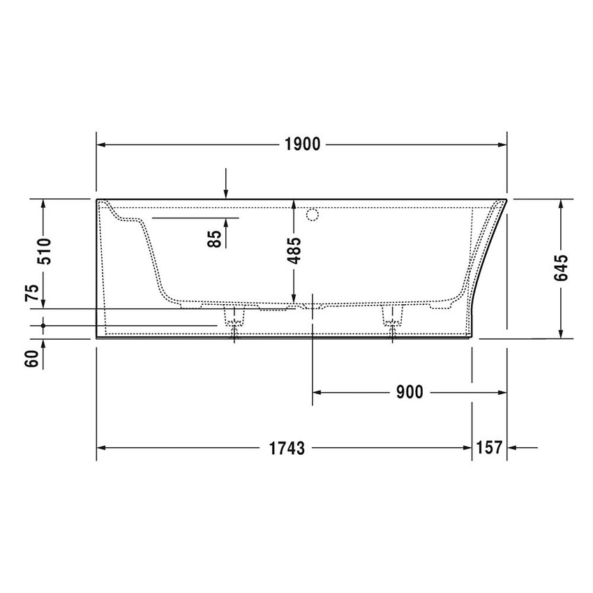 Immagine di Duravit CAPE COD vasca idromassaggio a incasso angolare a sinistra, con rivestimento con sistema d'aria, colore bianco finitura opaco 760362000AS0000