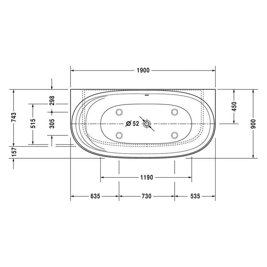 Immagine di Duravit CAPE COD vasca idromassaggio a incasso angolare a sinistra e destra, con rivestimento con sistema d'aria, colore bianco finitura opaco 760364000AS0000