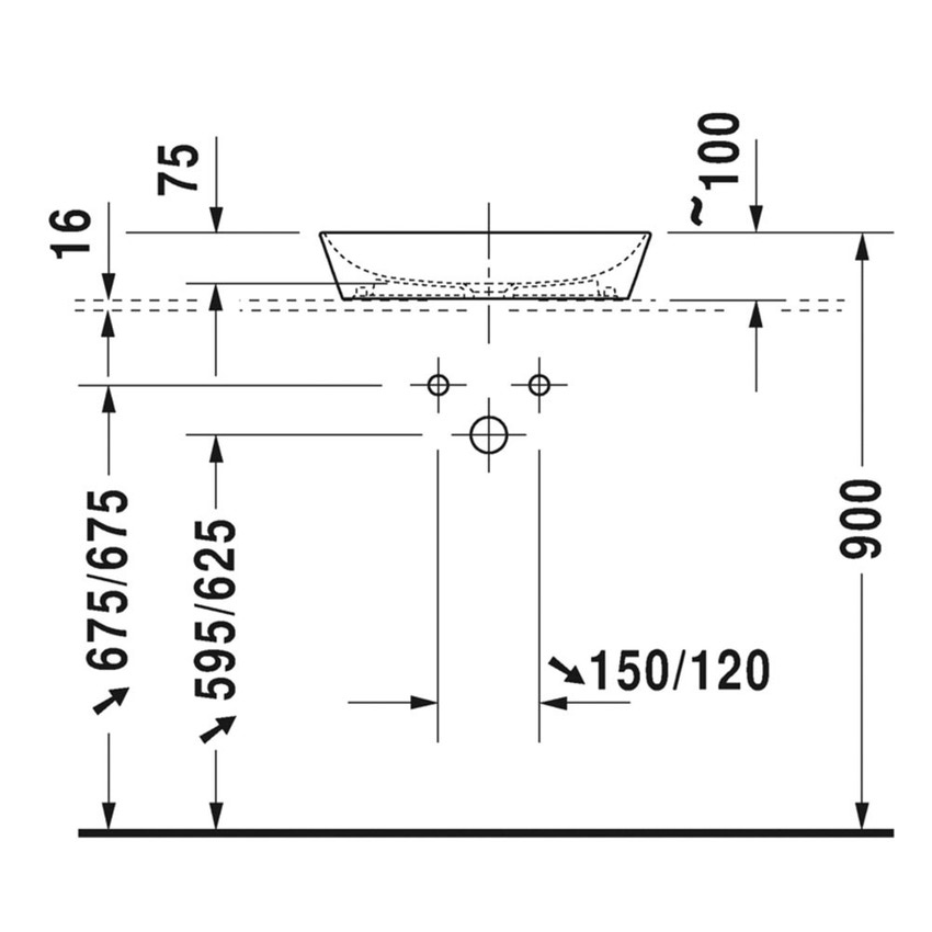 Immagine di Duravit CAPE COD bacinella da appoggio soprapiano L.50 P.40,5 cm senza troppopieno, interno colore bianco finitura lucido, esterno colore bianco finitura opaco 2339502600