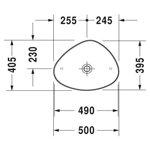 Immagine di Duravit CAPE COD bacinella da appoggio soprapiano L.50 P.40,5 cm senza troppopieno, WonderGliss, interno colore bianco finitura lucido, esterno colore bianco finitura opaco 23395026001
