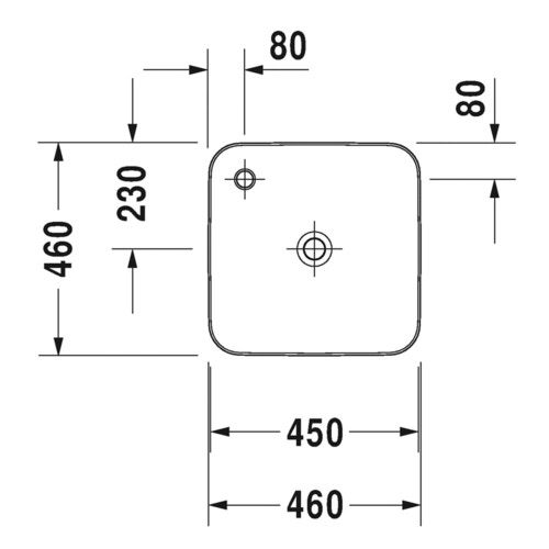 Immagine di Duravit 	CAPE COD bacinella da appoggio soprapiano 46 cm monoforo, con bordo per rubinetteria, senza troppopieno, WonderGliss, interno colore bianco finitura lucido, esterno colore bianco finitura opaco 23404626001
