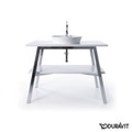 Immagine di Duravit CAPE COD base sottolavabo a pavimento 112 cm, struttura in acciaio finitura opaco, top finitura bianco lucido CC953208585