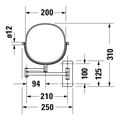 Immagine di Duravit KARREE specchio cosmetico, finitura cromo 0099121000