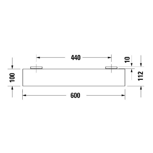 Immagine di Duravit KARREE mensola in vetro satinato da 60 cm finitura cromo 0099501000