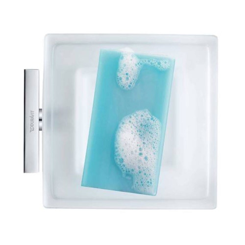 Immagine di Duravit KARREE portasapone in vetro satinato, finitura cromo 0099521000