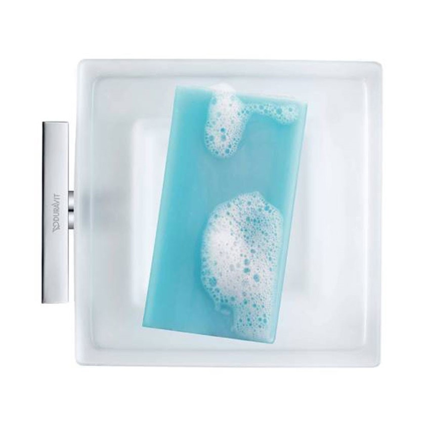 Immagine di Duravit KARREE portasapone in vetro satinato, finitura cromo 0099521000