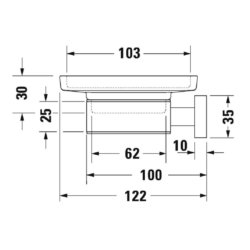 Immagine di Duravit KARREE portasapone in vetro satinato, finitura cromo 0099521000