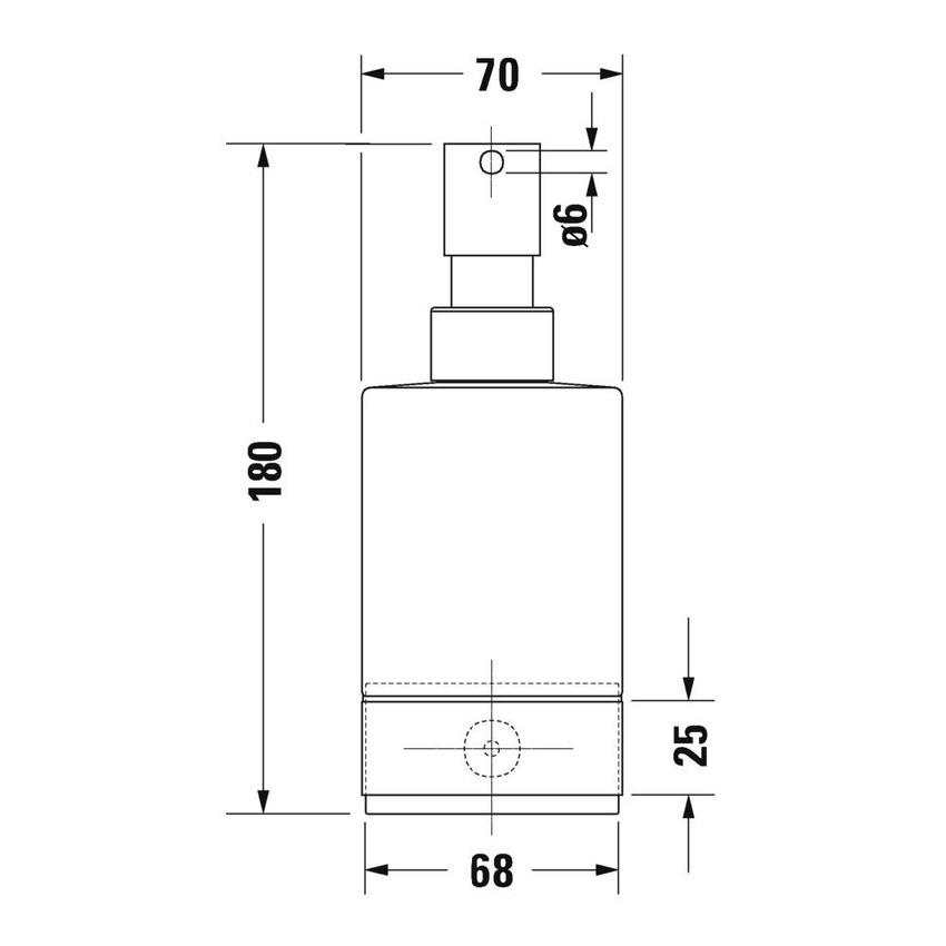 Immagine di Duravit KARREE dispenser portasapone in vetro satinato finitura cromo 0099541000