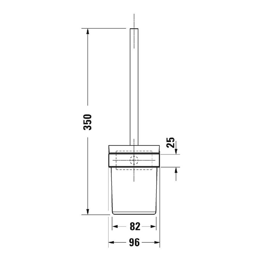 Immagine di Duravit KARREE portascopino in vetro satinato finitura cromo 0099571000