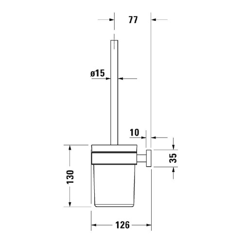 Immagine di Duravit KARREE portascopino in vetro satinato finitura cromo 0099571000