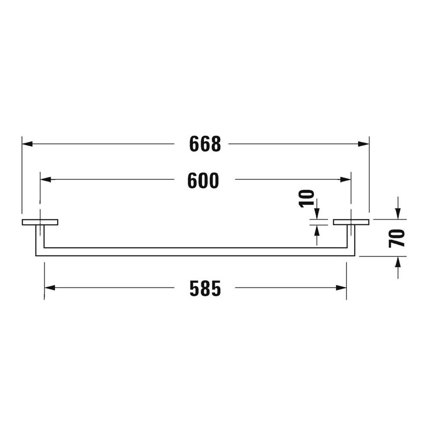Immagine di Duravit KARREE portasciugamani a rastrelliera L.60 cm, finitura cromo 0099591000