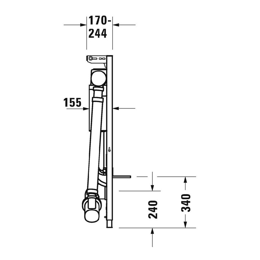 Immagine di Duravit DURASYSTEM modulo per vaso standard 115 cm con aspirazione odori manuale WD1002000000