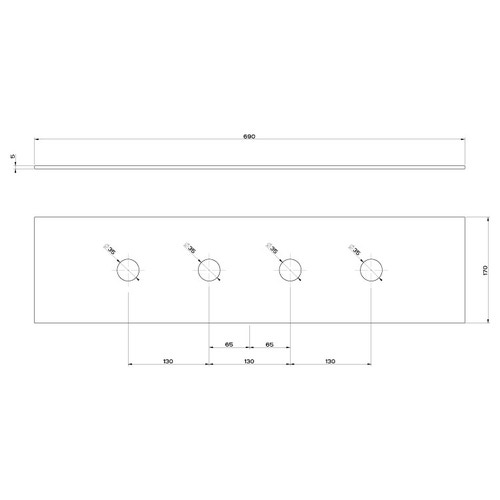 Immagine di Gessi Piastra di finitura quattro fori per secur box, colore bianco finitura opaco 01664#279
