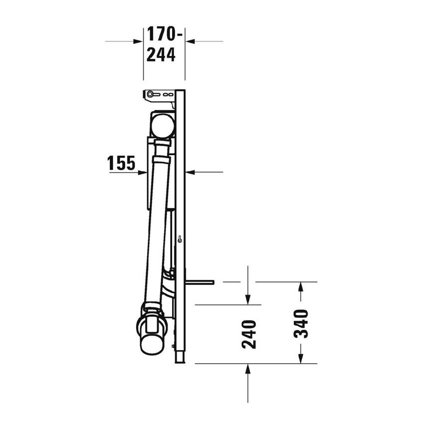 Immagine di Duravit DURASYSTEM modulo per vaso standard con aspirazione odori sciacquo igienico 115 cm WD1004000000