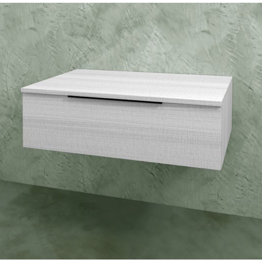 Immagine di Flaminia BOX base sospesa, 1 cassetto, L.85 P.50 H.25 cm, con top, finitura oj bianco BX289+BXPR51ARL