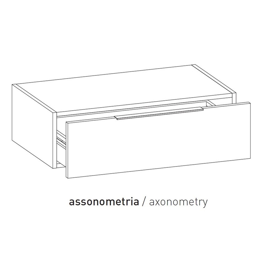 Immagine di Flaminia BOX base sospesa, 1 cassetto, L.85 P.50 H.25 cm, con top, finitura oj bianco BX289+BXPR51ARL