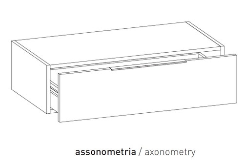 Immagine di Flaminia BOX base sospesa, 1 cassetto, L.95 P.50 H.25 cm, con top, finitura oj grigio BX299+BXPR51OJG