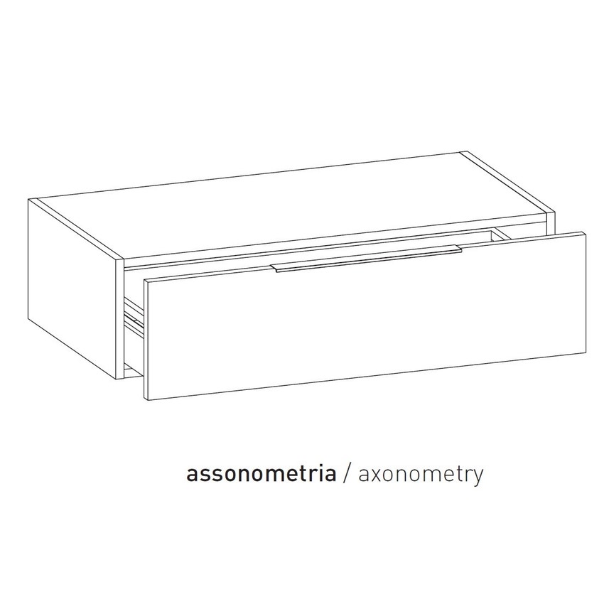 Immagine di Flaminia BOX base sospesa, 1 cassetto, L.95 P.50 H.25 cm, con top, finitura oj grigio BX299+BXPR51OJG