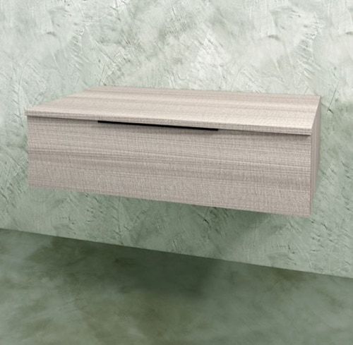 Immagine di Flaminia BOX base sospesa, 1 cassetto, L.95 P.50 H.25 cm, con top, finitura oj grigio BX299+BXPR51OJG