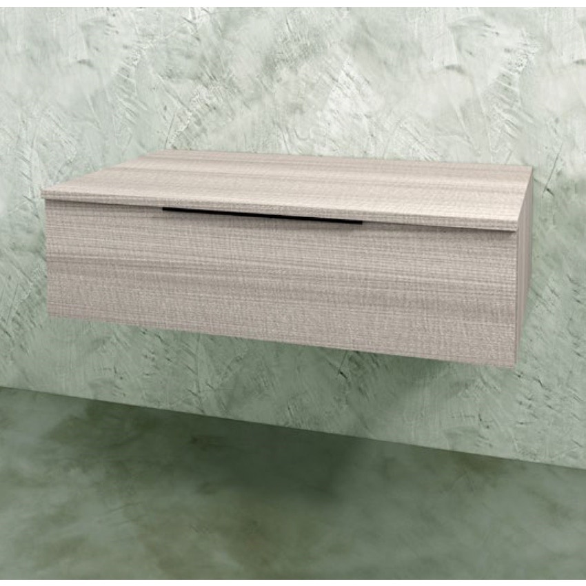 Immagine di Flaminia BOX base sospesa, 1 cassetto, L.95 P.50 H.25 cm, con top, finitura oj grigio BX299+BXPR51OJG
