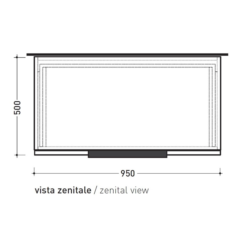 Immagine di Flaminia BOX base sospesa, 1 cassetto, L.95 P.50 H.25 cm, con top, finitura oj grigio BX299+BXPR51OJG
