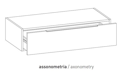 Immagine di Flaminia BOX base sospesa, 1 cassetto, L.105 P.50 H.25 cm, con top, finitura oj canapa BX287+BXPR51OJG