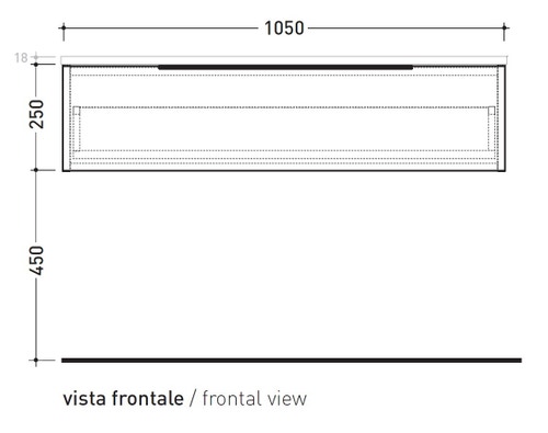Immagine di Flaminia BOX base sospesa, 1 cassetto, L.105 P.50 H.25 cm, con top, finitura oj canapa BX287+BXPR51OJG