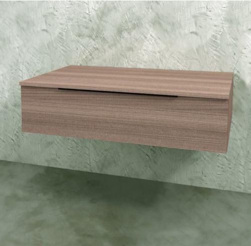 Immagine di Flaminia BOX base sospesa, 1 cassetto, L.105 P.50 H.25 cm, con top, finitura oj canapa BX287+BXPR51OJG