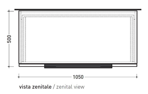 Immagine di Flaminia BOX base sospesa, 1 cassetto, L.105 P.50 H.25 cm, con top, finitura oj canapa BX287+BXPR51OJG