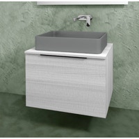 Immagine di Flaminia BOX base portalavabo sospesa, 1 cassetto, L.70 P.50 H.50 cm, con top e foro per lavabo da appoggio, finitura oj bianco BX805+BXPR51OJB