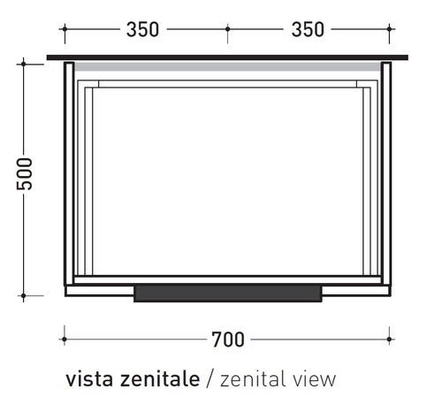 Immagine di Flaminia BOX base portalavabo sospesa, 1 cassetto, L.70 P.50 H.50 cm, con top e foro per lavabo da appoggio, finitura oj bianco BX805+BXPR51OJB