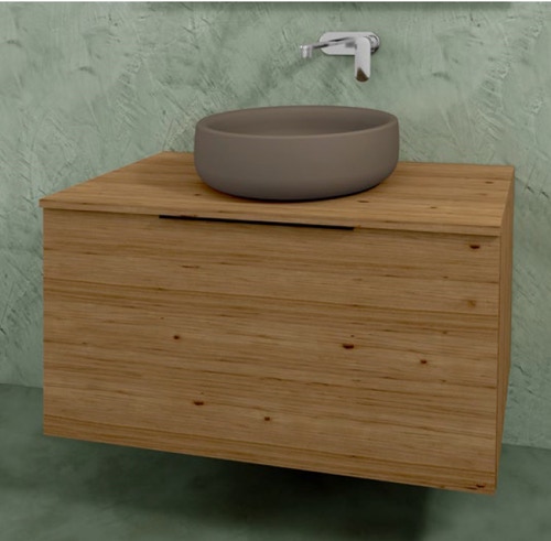 Immagine di Flaminia BOX base portalavabo sospesa, 1 cassetto, L.95 P.50 H.50 cm, con top e foro per lavabo da appoggio, finitura ok arly BX823+BXPR51ARL