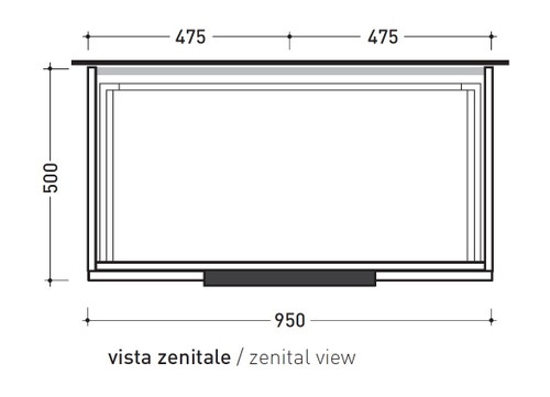 Immagine di Flaminia BOX base portalavabo sospesa, 1 cassetto, L.95 P.50 H.50 cm, con top e foro per lavabo da appoggio, finitura ok arly BX823+BXPR51ARL