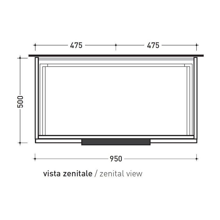 Immagine di Flaminia BOX base portalavabo sospesa, 1 cassetto, L.95 P.50 H.50 cm, con top e foro per lavabo da appoggio, finitura ok arly BX823+BXPR51ARL
