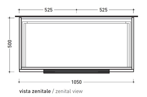 Immagine di Flaminia BOX base portalavabo sospesa, 1 cassetto, L.105 P.50 H.50 cm, con top e foro per lavabo da appoggio, finitura oj grigio BX835+BXPR51OJG