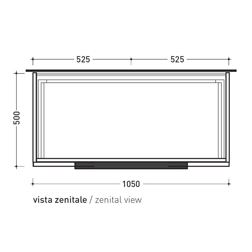 Immagine di Flaminia BOX base portalavabo sospesa, 1 cassetto, L.105 P.50 H.50 cm, con top e foro per lavabo da appoggio, finitura oj grigio BX835+BXPR51OJG