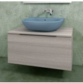 Immagine di Flaminia BOX base portalavabo sospesa, 1 cassetto, L.105 P.50 H.50 cm, con top e foro per lavabo da appoggio, finitura oj grigio BX835+BXPR51OJG