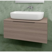 Immagine di Flaminia BOX base portalavabo sospesa, 1 cassetto, L.120 P.50 H.50 cm, con top e foro per lavabo da appoggio, finitura oj canapa BX945+BXPR51OJC