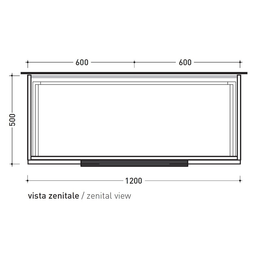 Immagine di Flaminia BOX base portalavabo sospesa, 1 cassetto, L.120 P.50 H.50 cm, con top e foro per lavabo da appoggio, finitura oj canapa BX945+BXPR51OJC