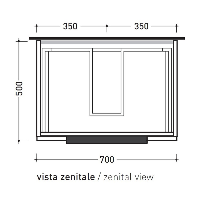 Immagine di Flaminia BOX base portalavabo sospesa, 2 cassetti, L.70 P.50 H.50 cm, con top e foro per lavabo da appoggio, finitura ok arly BX809+BXPR51ARL