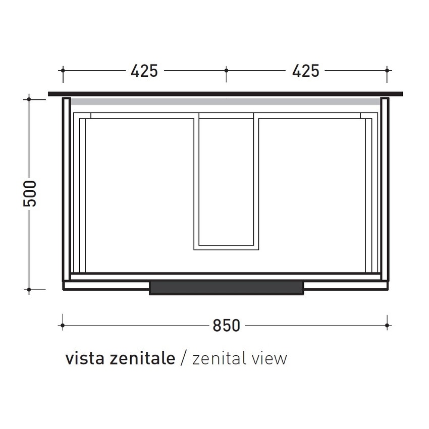 Immagine di Flaminia BOX base portalavabo sospesa, 2 cassetti, L.85 P.50 H.50 cm, con top e foro per lavabo da appoggio, finitura oj grigio BX815+BXPR51OJG